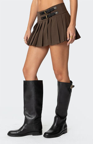 Polina Double Belt Pleated Mini Skirt image number 4