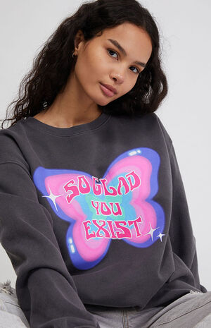 Glad You Exist Crew Neck Sweatshirt image number 2