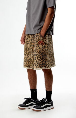 x Civil Active Leopard Skull Sweat Shorts image number 4
