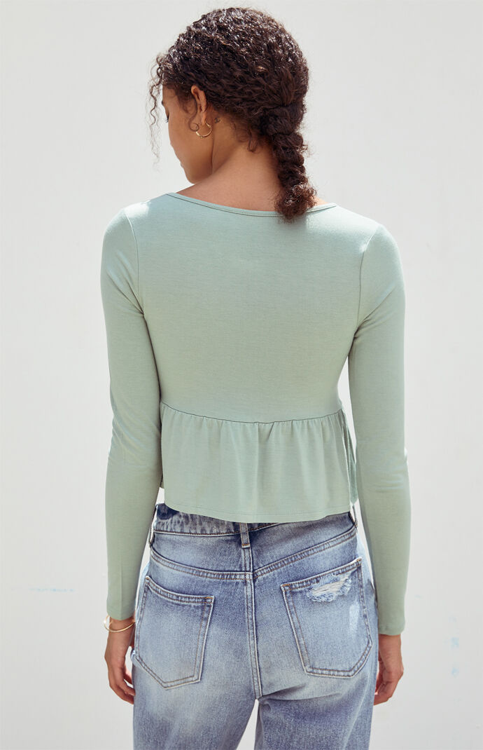 Peplum Long Sleeve T-Shirt