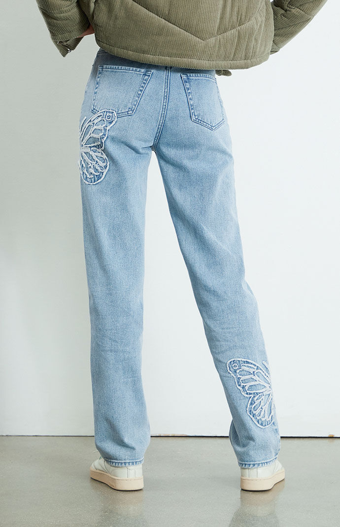 PacSun Butterfly Patch 90s Boyfriend Jeans PacSun