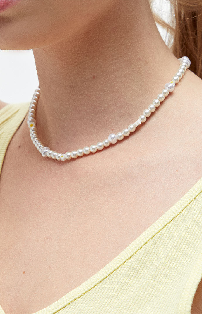 LA Hearts Mixed Pearl Necklace PacSun