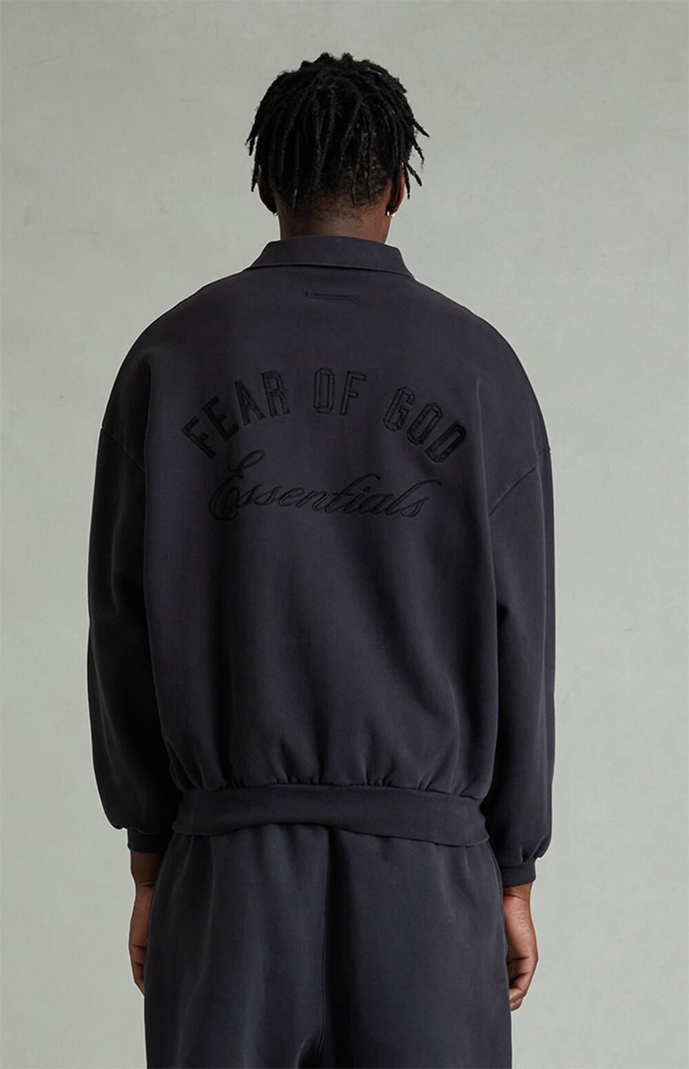 Fear of God ESSENTIALS Vintage Black Classic Polo Sweatshirt | Pacsun