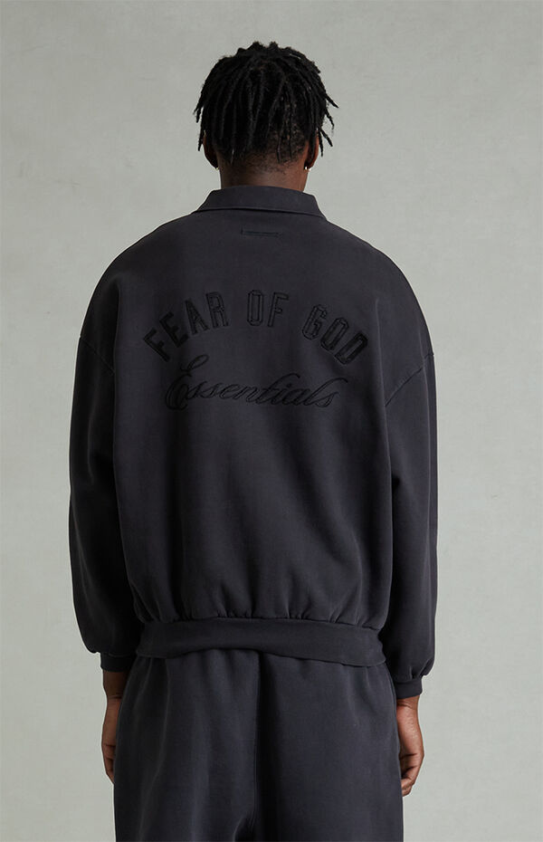 Fear of God ESSENTIALS Vintage Black Classic Polo Sweatshirt | Pacsun