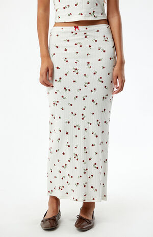 Ditsy Pointelle Midi Skirt image number 1