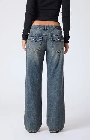 Zoe Low Rise Girlfriend Jeans Dark Blue image number 4