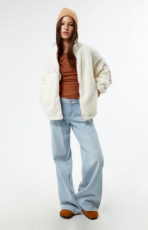 x Chloe Kim Pop Snow Sherpa Full Zip Fleece Jacket image number 3