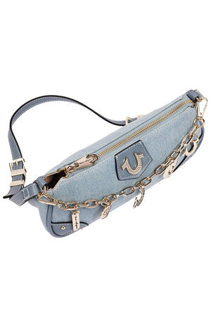 Horseshoe Chain Denim Shoulder Bag image number 5