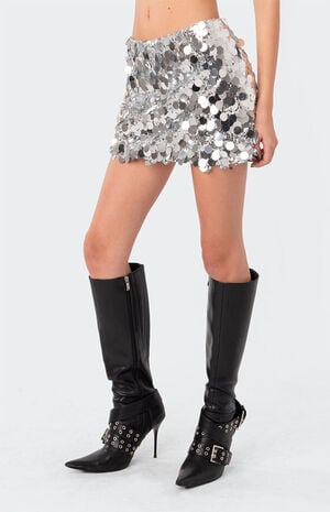 Sabina Low Rise Sequin Mini Skirt image number 4