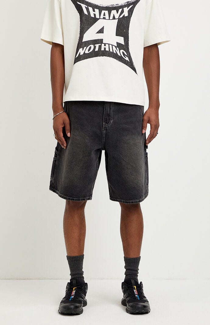 Pacsun Parker Baggy Jean Shorts Carpenter Black