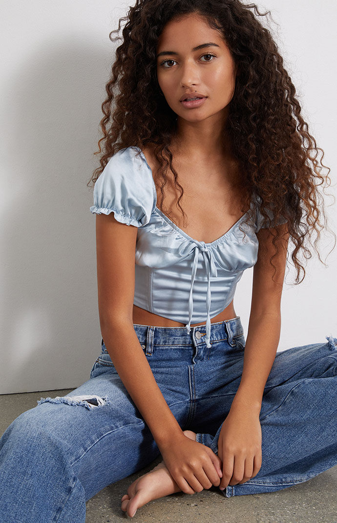 Satin bustier cheap top