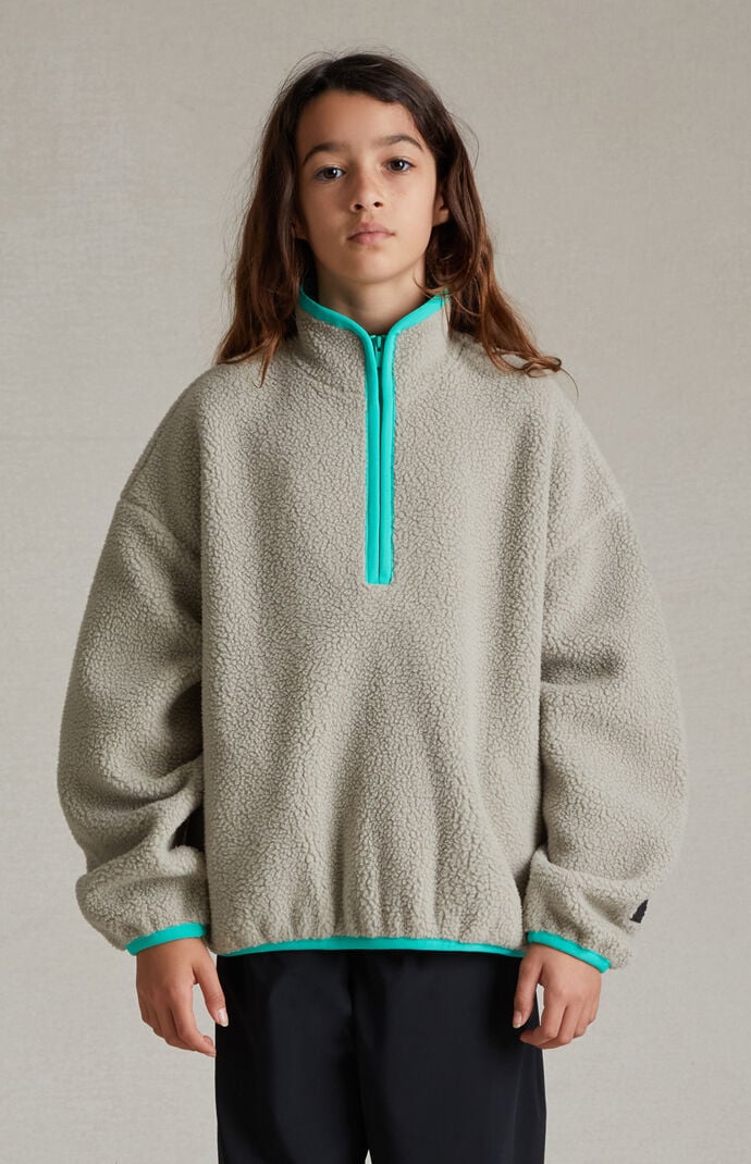 피오갓 에센셜 Fear of God Essentials Kids Seal Polar Fleece Half Zip Sweatshirt