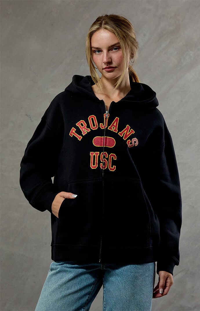 WILD COLLECTIVE USC Trojans Embroidered Zip Up Hoodie
