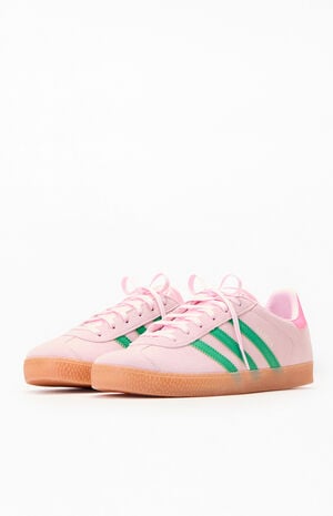 Kids Pink & Green Gazelle Shoes image number 2