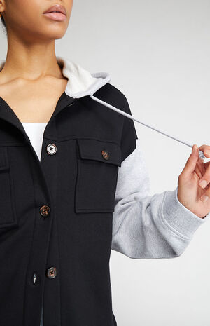 Hooded Easy Fleece Shacket image number 3