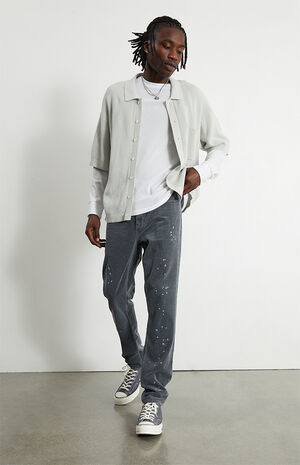 Gray Corduroy Skinny Comfort Stretch Pants image number 1