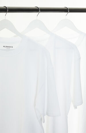 3 Pack Basic White Oversized T-Shirt image number 2