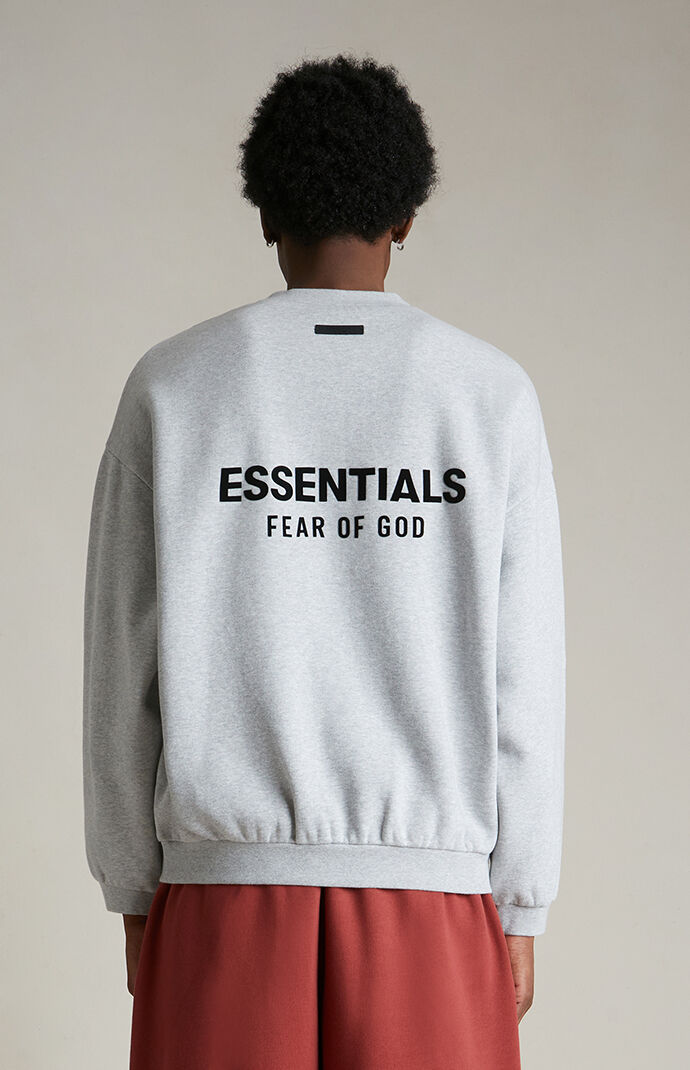 Fear of God Essentials Light Heather Grey Fleece Crew Neck