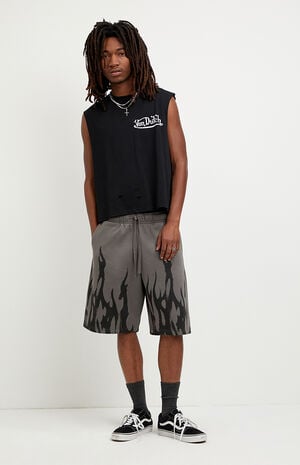 Flame Fleece Baggy Sweat Shorts image number 1
