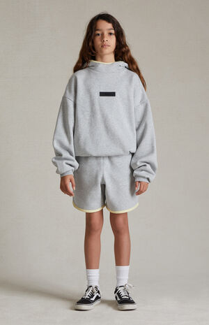 ESSENTIALS Light Heather Grey Hoodie image number 6