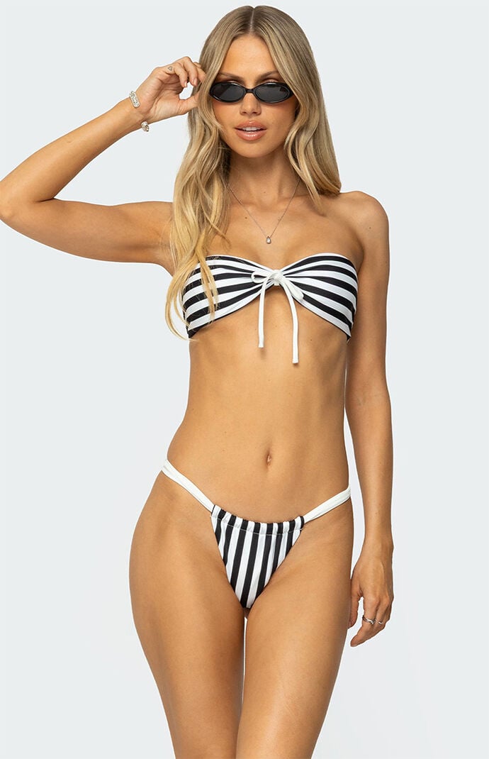 Edikted Dini Striped Bandeau Bikini Top