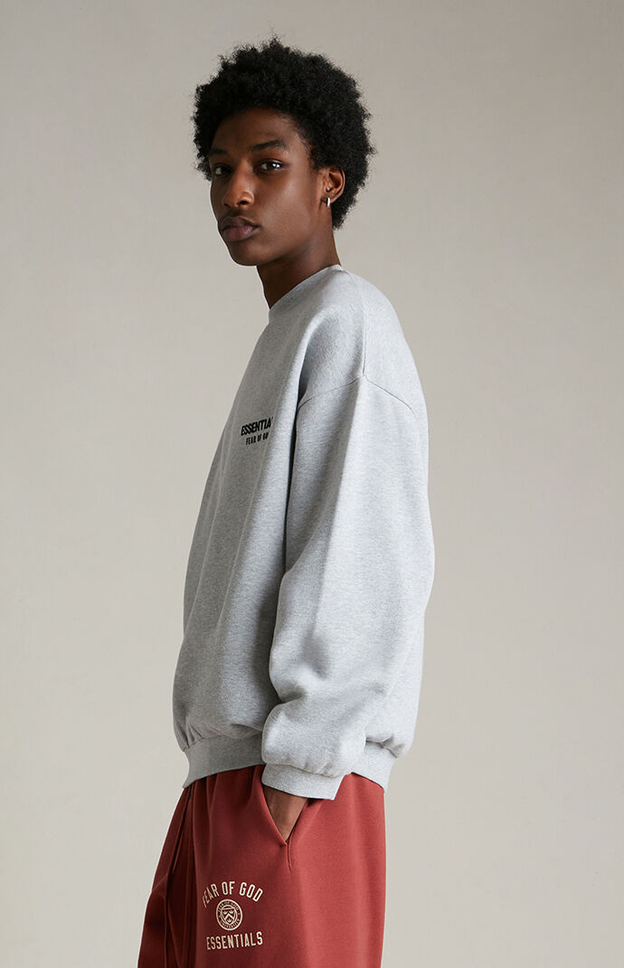 Fear of God Essentials Light Heather Grey Fleece Crew Neck