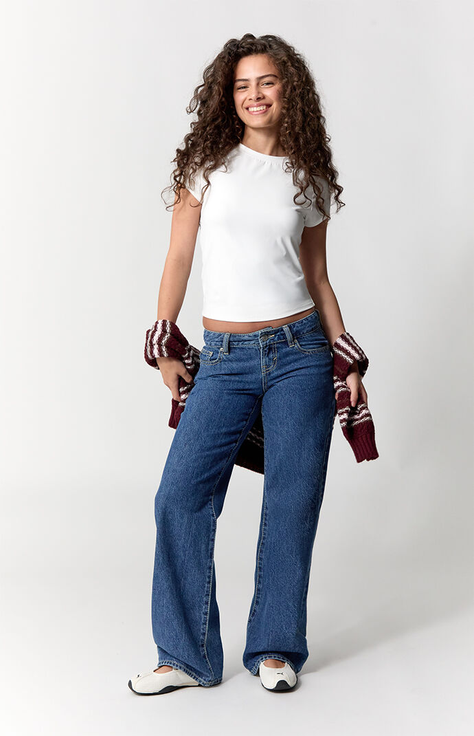 Pacsun Sammy Ultimate Low Rise Straight Leg Jeans Medium Blue | Pacsun