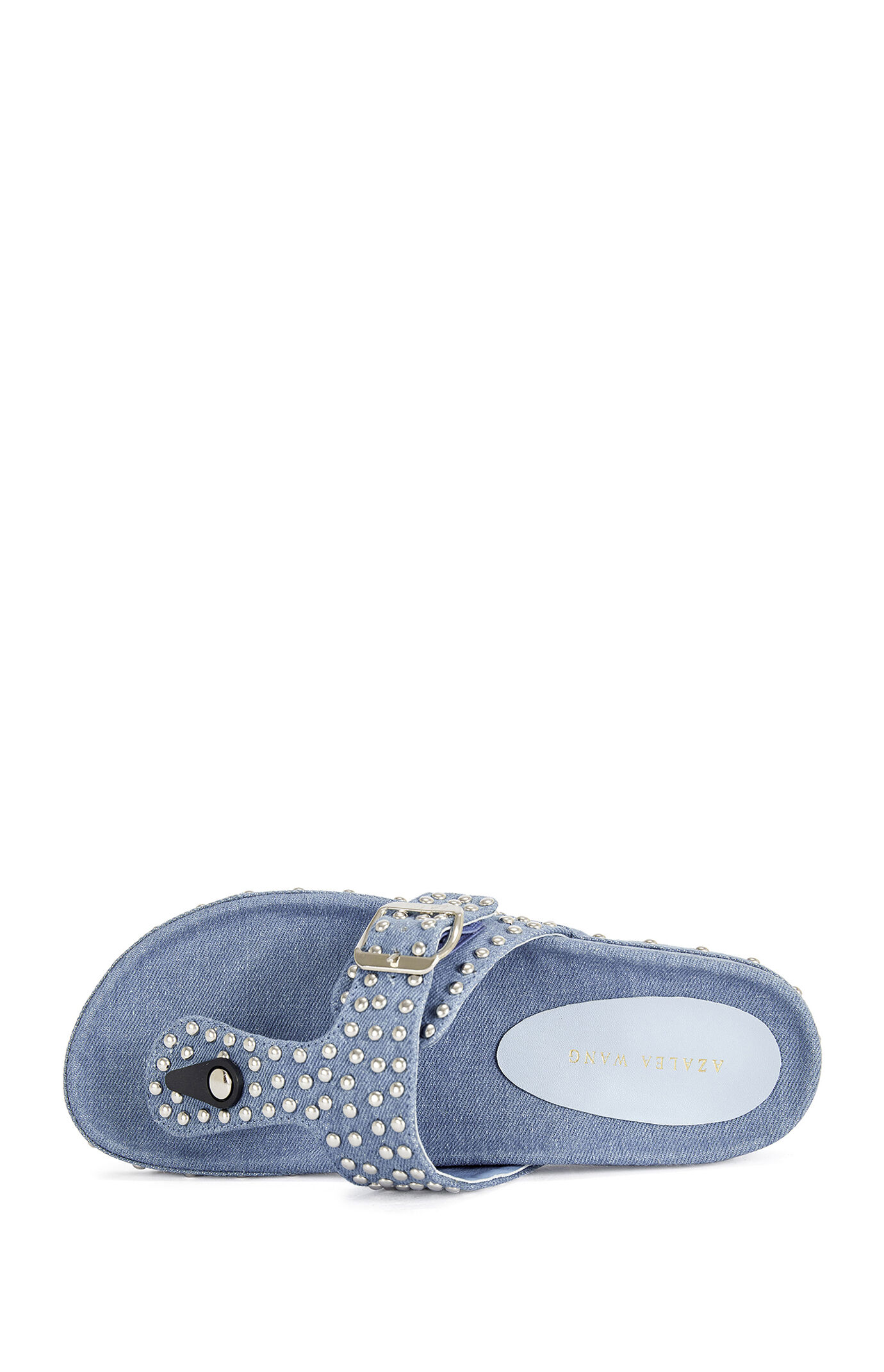 AZALEA WANG Women's Daisy Chain Denim Studded Sandals
