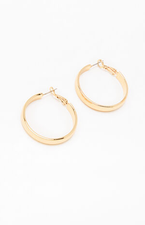 Gold Hoop Earrings image number 3