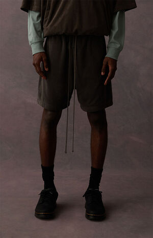 Off Black Terry Cloth Sweat Shorts image number 3