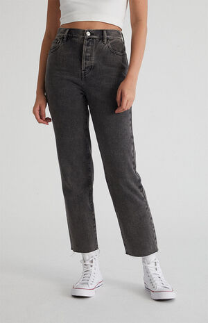 Eco Black High Waisted Straight Leg Jeans image number 1