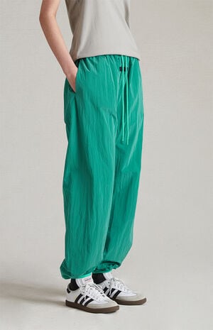 Women's Mint Leaf Crinkle Nylon Track Pants image number 4