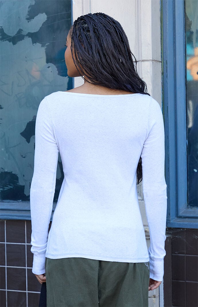 John Galt Melange Henley Long Sleeve Top