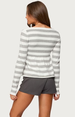 Lockie Striped Knit Babydoll Top image number 3