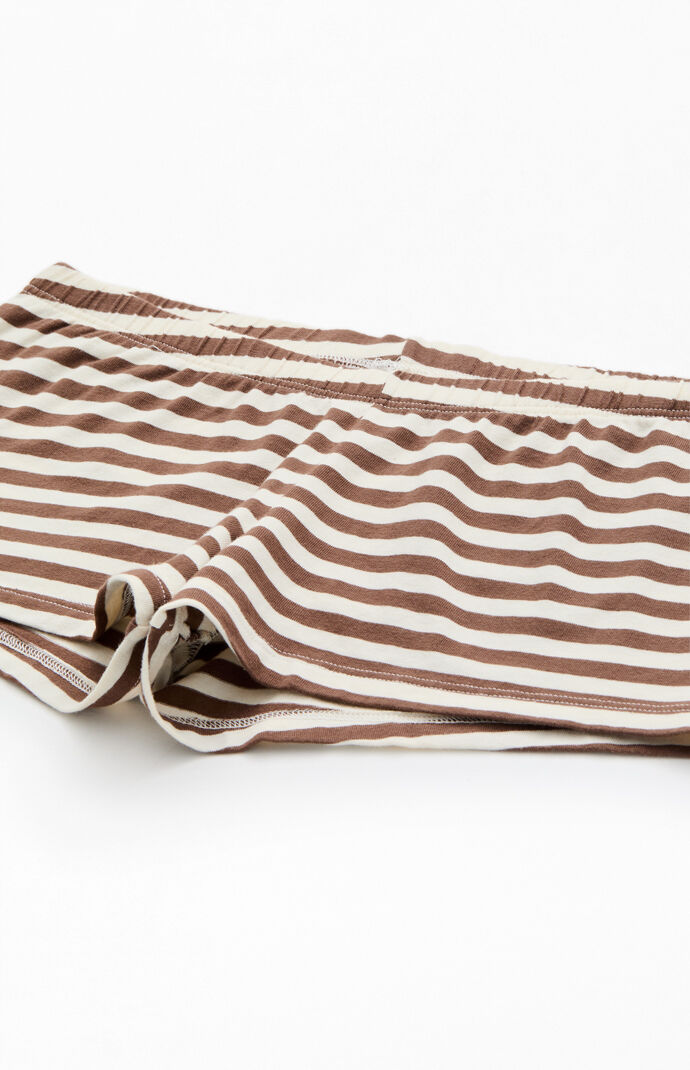John Galt Brown Striped Boxer Boyshorts