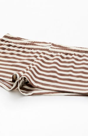 Brown Striped Boxer Boyshorts image number 2