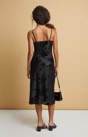 Olivia Burnout Velvet Midi Dress image number 4