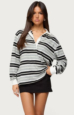 Renya Striped Long Sleeve Polo Top image number 1