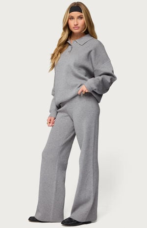 Lorie Oversized Knit Polo Sweater image number 4