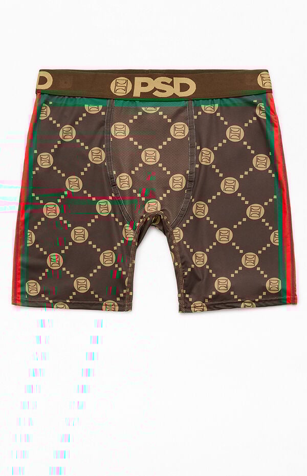 PSD Underwear Brown Emblem Luxe Boxer Briefs