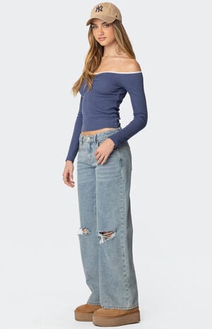 Tal Ruched Off Shoulder Top image number 3