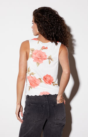 V-Neck Lace Trim Mesh Top image number 3