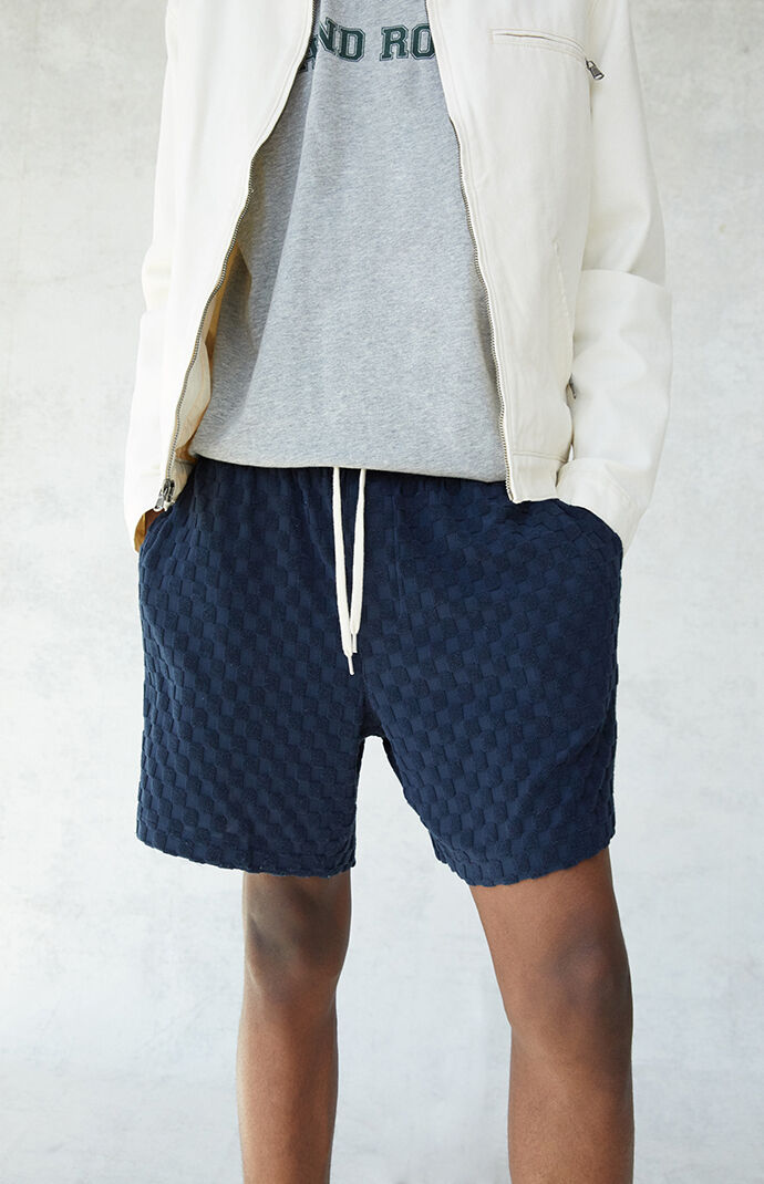 Velour Checkered Volley Shorts