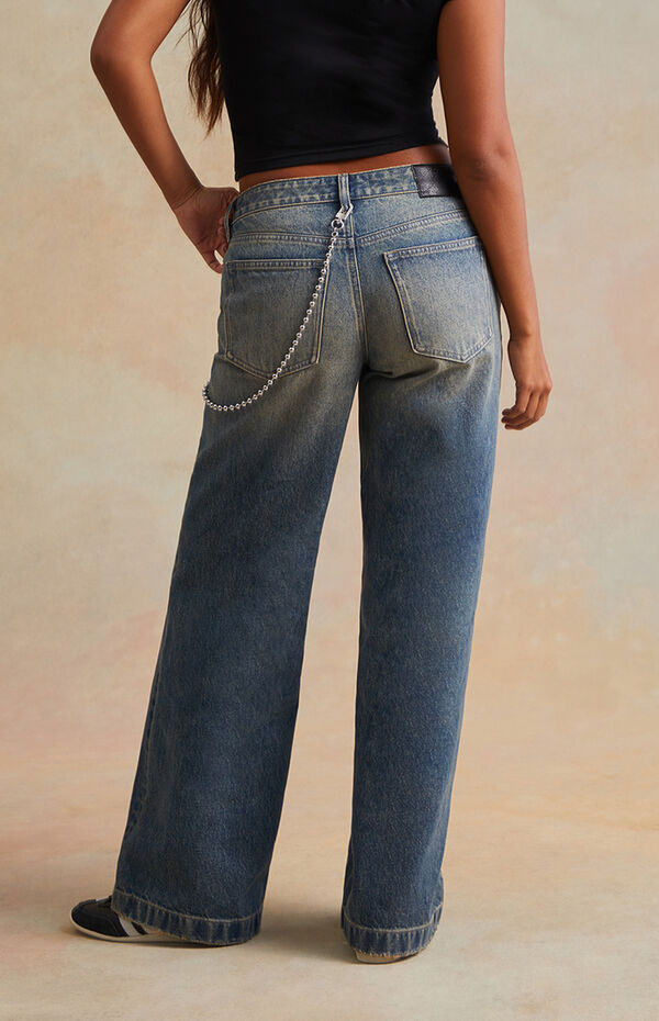 RARE DNM EDIT Medium Blue Ball Chain Low Rise Baggy Jeans