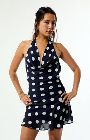 Tate Polka Dot Cowl Mini Dress image number 2