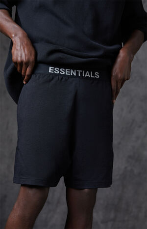Essentials Black Lounge Shorts image number 3