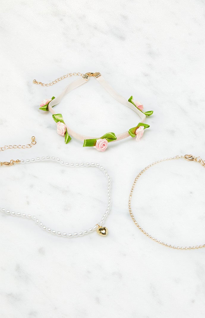 LA Hearts 3 Pack Florette Chokers PacSun