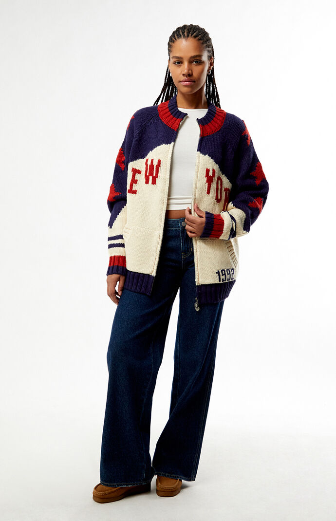 Daisy Street Storm Knit Mock Neck Zip Up Sweater