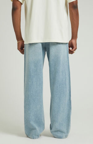 Light Indigo Tonal Stripe Extreme Baggy Jeans image number 4