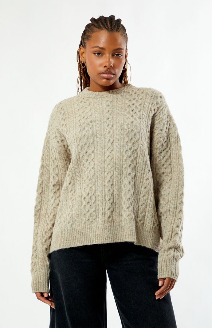 Daisy Street Teddy Cable Knit Sweater